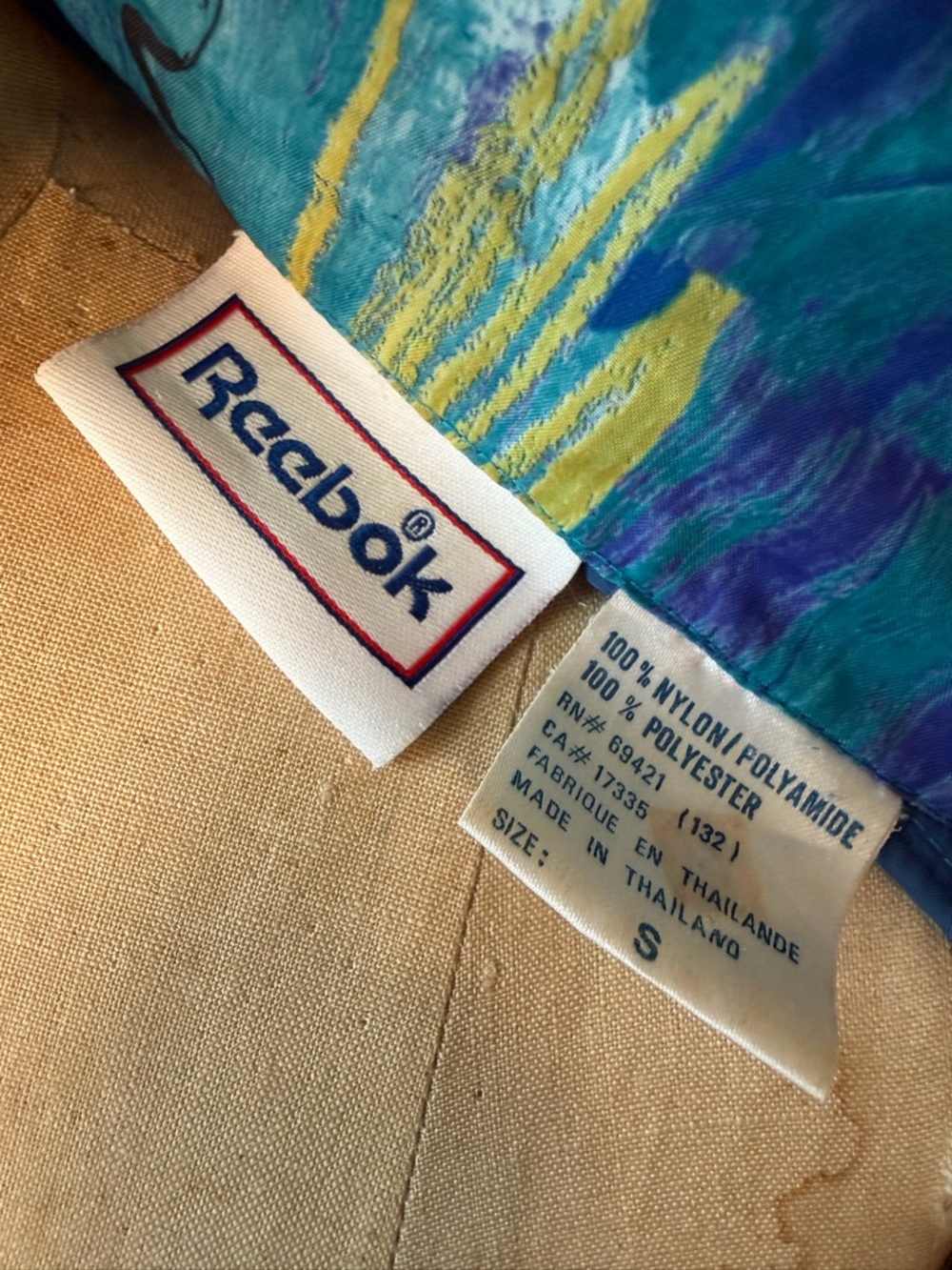VINTAGE Reebok Jacket Womens Small, Blue Green Windbreaker retro, 1990s - Picture 7 of 9